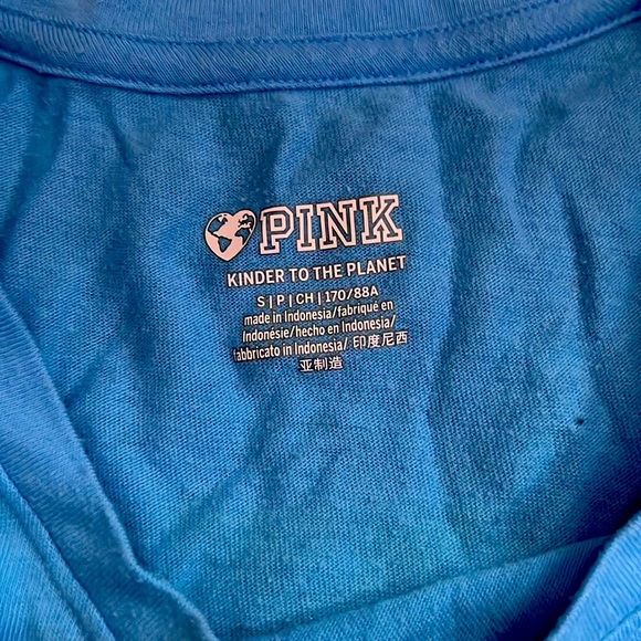PINK baby blue shirt worn 1 time still brand new - Picture 2 of 2